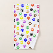 Motif Animal Paw Amoureux des chiens coloré Rainbo (Serviette à main)
