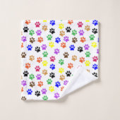 Motif Animal Paw Amoureux des chiens coloré Rainbo (Gant de toilette)