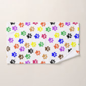 Motif Animal Paw Amoureux des chiens coloré Rainbo (Serviette à main)