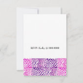 Motif animal rose et pourpre Invitation d'annivers (Dos)