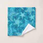 Motif Aqua Blue Starfish (Gant de toilette)