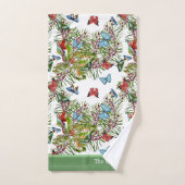 Motif aquarelle avec papillon Plante tropical (Serviette à main)