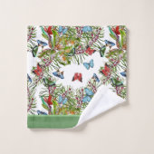 Motif aquarelle avec papillon Plante tropical (Gant de toilette)