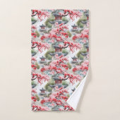 Motif aquarelle de pagode chinoise (Serviette à main)