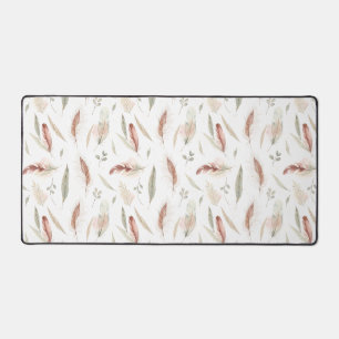 Motif aquarelle de plumes et feuilles bohèmes disp