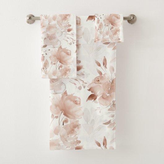 Motif aquarelle floral beige rosé (En situation)