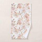 Motif aquarelle floral beige rosé (Serviette à main)