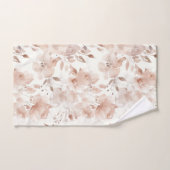 Motif aquarelle floral beige rosé (Serviette à main)