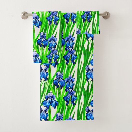 Motif aquarelle Iris Bleu (En situation)