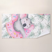 Motif aquarelle peint à la main avec koala tropica (Serviette de bain)