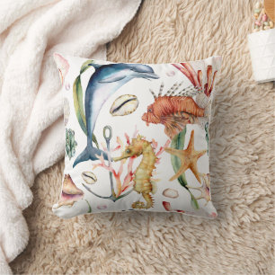 Motif aquatique nautique / Oreiller