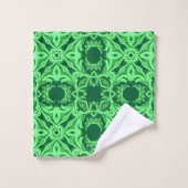 Motif arabesque orné - Vert émeraude (Gant de toilette)