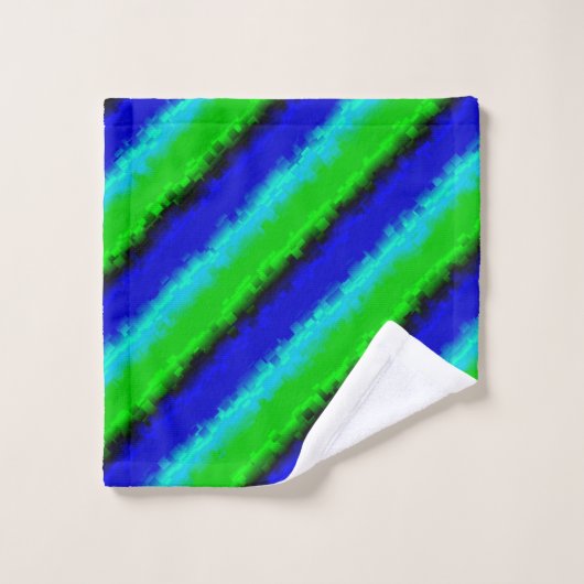 Motif arc-en-ciel bleu vert abstrait 3D (Gant de toilette)