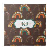 Motif arc-en-ciel des années 1970 | Carreau Monogr (Devant)