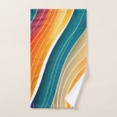 Motif arc-en-ciel des vagues de l'océan Abstrait (Serviette à main)