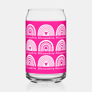 Motif arc-en-ciel personnalisé café rose chaud