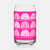 Motif arc-en-ciel personnalisé café rose chaud (Verso)