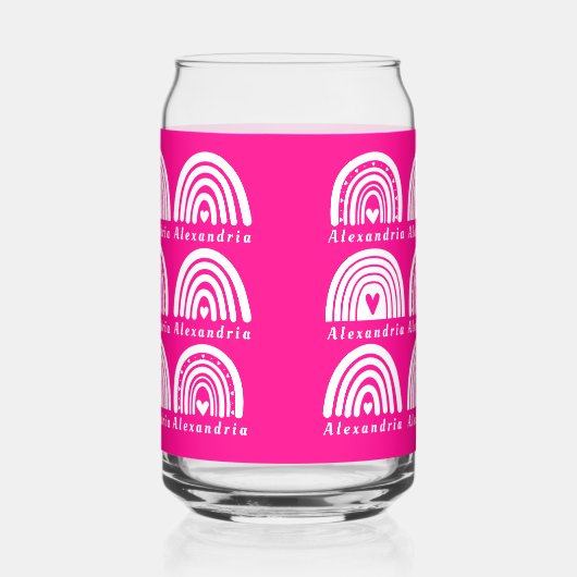 Motif arc-en-ciel personnalisé café rose chaud (Gauche)