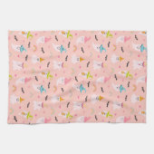 Motif arc-en-ciel rose Halloween Serviette de cuis (Horizontal)