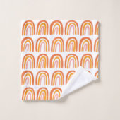 Motif arc-en-ciel rose orange (Gant de toilette)