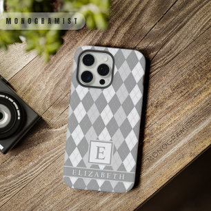 Motif Argyle Gris Foncé Lumière Blanche Personnali
