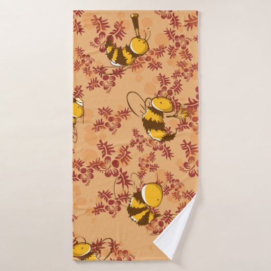Motif arrière - plan d'abeilles mignonnes (Serviette de bain)