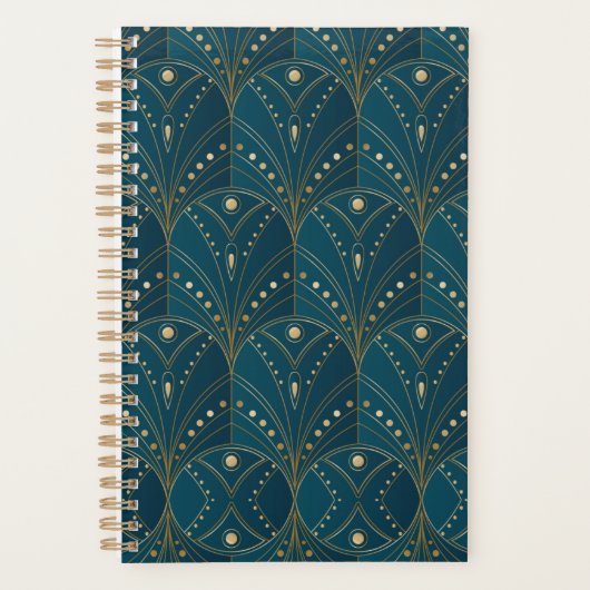 Motif Art Déco avec des formes géométriques dorées (Devant)