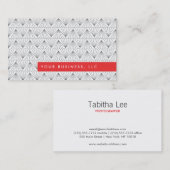 Motif Art déco avec design Carte de visite Red Bar (Devant / Derrière)