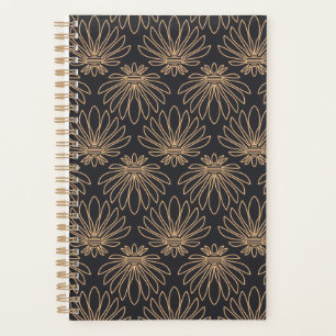 Motif Art Déco avec motifs floraux dorés
