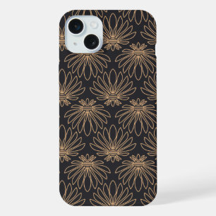 Motif Art Déco avec motifs floraux dorés