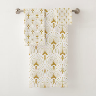 Motif art déco blanc et or