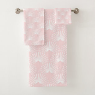 Motif art déco blanc et rose pastel