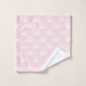 Motif art déco blanc et rose pastel (Gant de toilette)