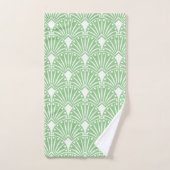 Motif Art déco blanc sur arrière - plan vert clair (Serviette à main)