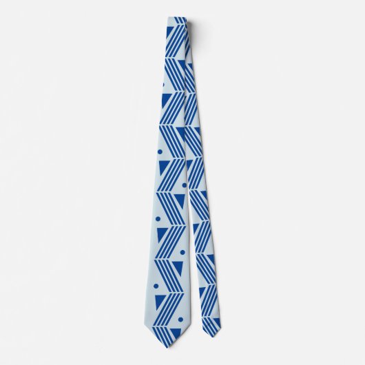 motif art déco en cravate bleu clair&bleu foncé (Devant)