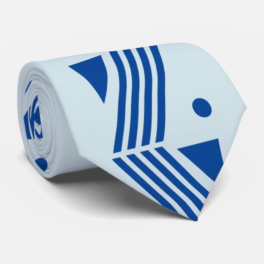 motif art déco en cravate bleu clair&bleu foncé (Roulé)