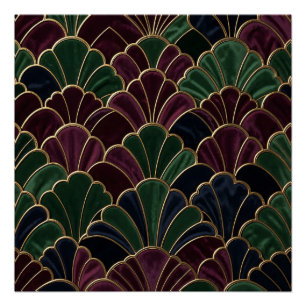 Motif Art Déco en écaille de ton joyau en velours