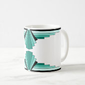 Motif Art déco en Mug café vert (Devant droit)