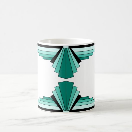 Motif Art déco en Mug café vert (Centre)