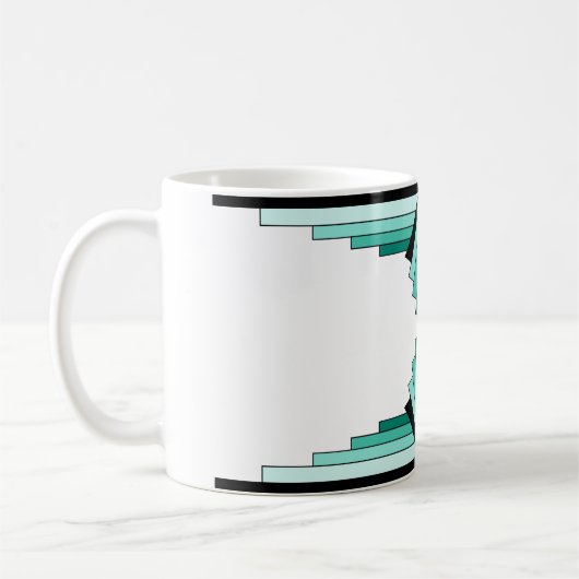 Motif Art déco en Mug café vert (Gauche)