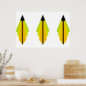 Motif Art déco en Poster Jaune et Lime (Cuisine)
