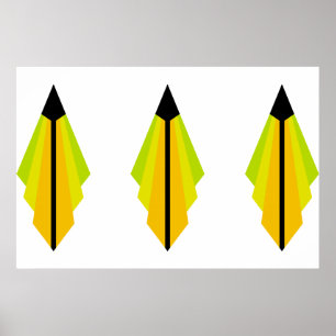 Motif Art déco en Poster Jaune et Lime