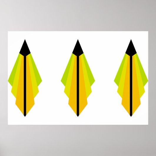 Motif Art déco en Poster Jaune et Lime (Devant)