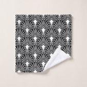 Motif Art déco noir et blanc (Gant de toilette)