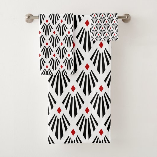 Motif Art déco noir et rouge (En situation)