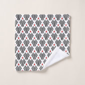 Motif Art déco noir et rouge (Gant de toilette)