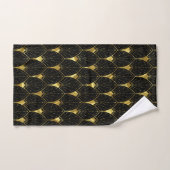 Motif Art Déco Or brillant sur Arrière - plan noir (Serviette à main)