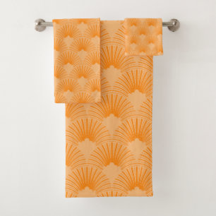 Motif art déco orange et beige