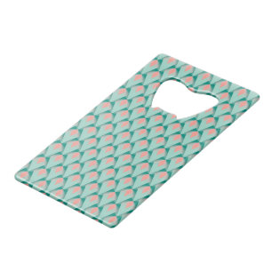 Motif Art Déco rose pêche Yukka et vert