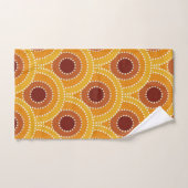 Motif Art Déco Soleil Orange Jaune Marron (Serviette à main)